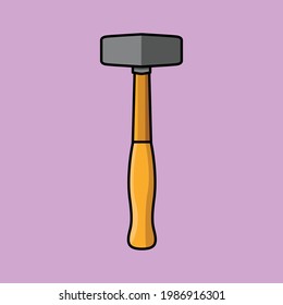 014 - Stone Sledge Hammer Cartoon Vector Icon Illustration