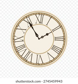 01:55 classic clock flat design icon for five-to-two appointments and urgent deadline stickers.