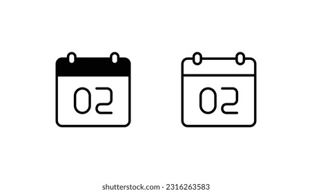 02 Date icon design with white background stock illustration