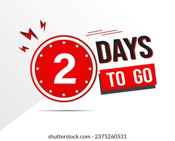 02 days go countdown banner, countdown left days banner. count time sale. 02 days left. two days to go, day countdown round, circle icon for sales purpose, Vector illustration