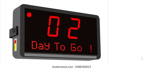 02 days to go, Number days to go countdown illustration template design and icon design