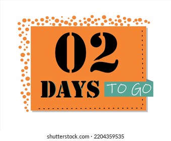 Quedan 20 días. Arte vectorial en naranja y negro, con acentos verdes. Recordatorio, banner aislado de fondo blanco.