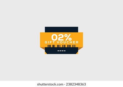 02% Gift Voucher Yellow Minimalist signs and symbols design with fantastic color combination and style