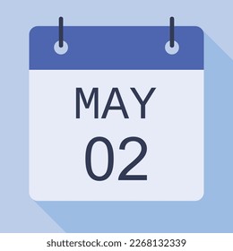 02 May Calendar, Vector Calendar.