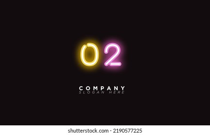 02 Neon Number Monogram logo 