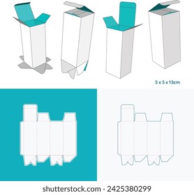 02 Embalaje del producto ideal para la plantilla farmacéutica con troquelado y dibujo 3D