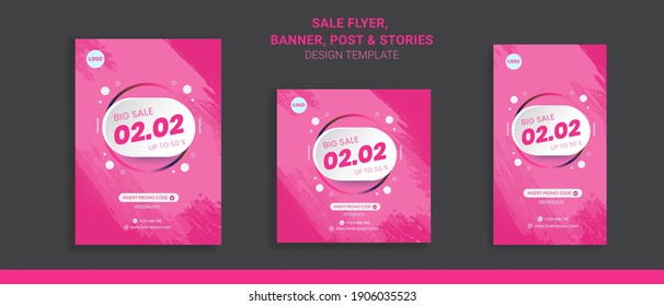 02 02 sale flyers social media post and stories design template perfect for business promotion