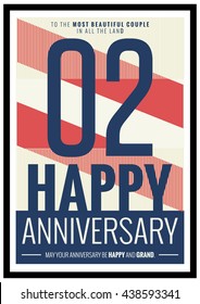 02 Years Happy Anniversary (Vector Illustration Poster Design)