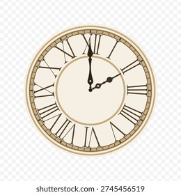 02:00 classic clock flat design icon for two o'clock appointments and hourly schedule stickers.