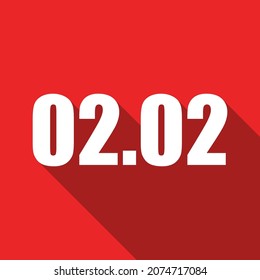 02.02 White numbers on a red background, promotion date 2 month 2