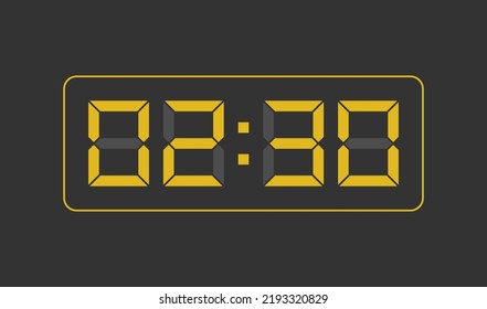 02:30, Digital clock number. Vector illustration.
