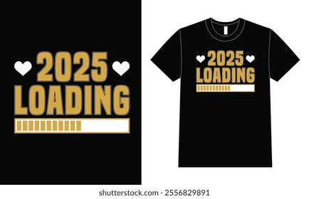 025 T-Shirt Design Happy New Year 2025 Festive 2025 Party T-Shirt Design New Year