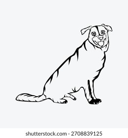 02. preto e branco Doberman pinscher vetor Projeto da mão, branco uma ilustração da tipografia.