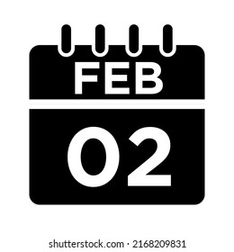 02-Feb - 02 Glyph black Icon