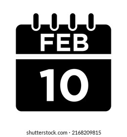 02-Feb - 10 Glyph black Icon