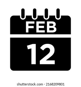 02-Feb - 12 Glyph black Icon