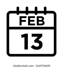 02-Feb - Icono negro de 13 líneas