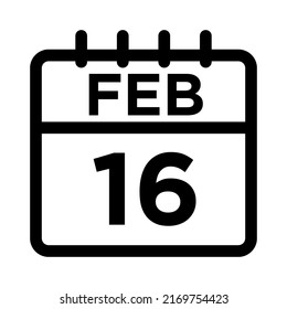 02-Feb - Icono negro de 16 líneas
