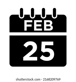 02-Feb - 25 glyph, schwarzes Symbol