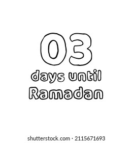 03 Days to Ramadan (03 Hari Menuju Ramadhan) Pencil Sketch Illustration