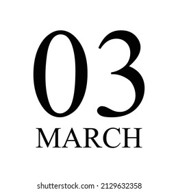 03 March Icon Vector Illustration . Date , Day Of Mouth