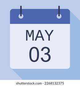 03 May Calendar, Vector Calendar.
