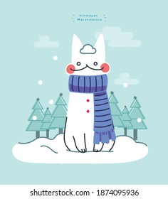 03 Merry Christmas or Happy New Year Character Himmapan Mashmelow Christmas for gifts greeting postcard