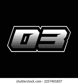 03 Number Speed Logo Design Template Inspiration, Vector Illustration For Sticker, Racing.