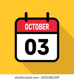 03 October Calendar Vector illustration background design.