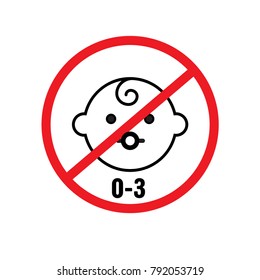 0-3 year no baby vector icon for graphic web design and signs