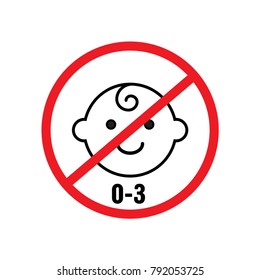 0-3 year no baby vector icon for graphic web design and signs