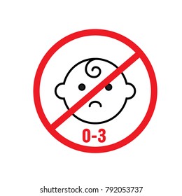 0-3 year no baby vector icon for graphic  web design and signs