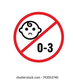 0-3 year no baby vector icon for graphic web design and signs