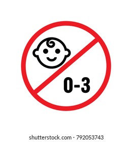 0-3 year no baby vector icon for graphic web design and signs