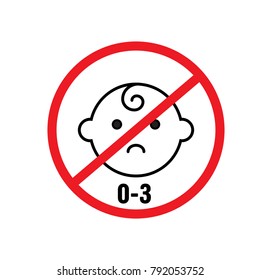 0-3 year no baby vector icon for graphic web design and signs