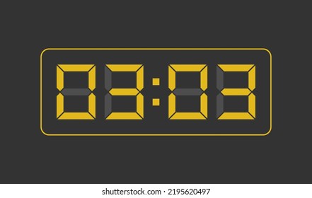 03:03, Digital clock number. Vector illustration.

