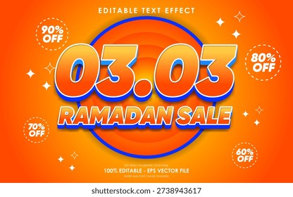 0303 Ramadan Sale Editable Text Effect with Discount Offers.