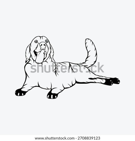 03.Graphic white background design Balck dog icon vector art design.