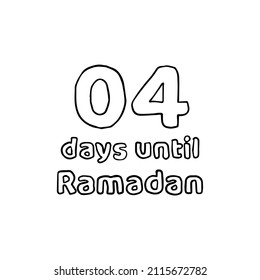 04 Days to Ramadan (04 Hari Menuju Ramadhan) Pencil Sketch Illustration