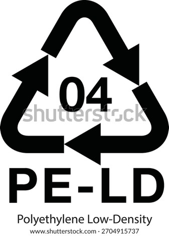 04 LDPE (PE-LD) Resin Identification Code Plastic Recycling Icon
