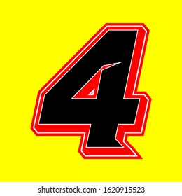 04 Retro Sport Number and Start Racing Vector Template