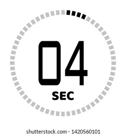 The 04 seconds, stopwatch icon, digital timer. Digital Countdown Timer Vector Icon. Clock and watch, timer.