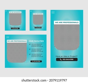 04 diapositivas abstract Unique Editable Social Media Banner Template.Cualquiera puede usar este diseño fácilmente.Banner web promocional para medios sociales. Elegante promoción de venta y descuento - Vector.