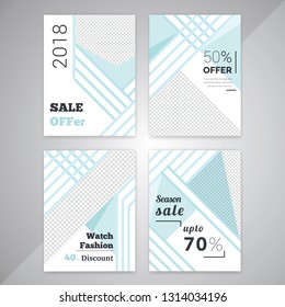 04 Slides Unique Editable modern Social Media banner Template.Anyone can use This Design Easily.Promotional web banner for social media. Elegant sale and discount promo - Vector.