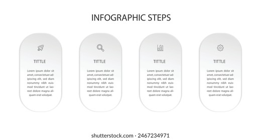 04 Step Infographic elements design template. Business concept with 4 steps or options, can be used for workflow layout, diagram, annual report, web design.Creative banner, label vector.