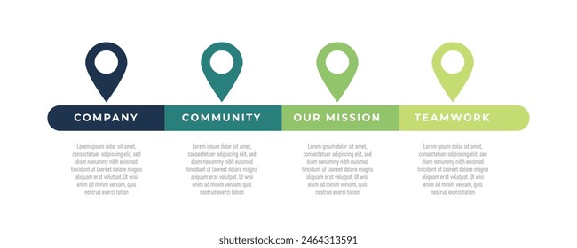 04 step infographic vector with multiple locations with text. Simple infographic colorful template. Business infographic EPS 10.