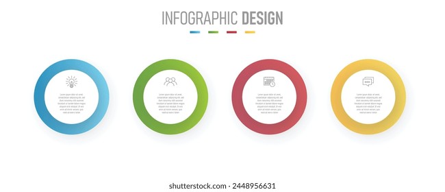 04 Plantilla infográfica de Vector de pasos. EPS 10 infografía de gradiente colorido.