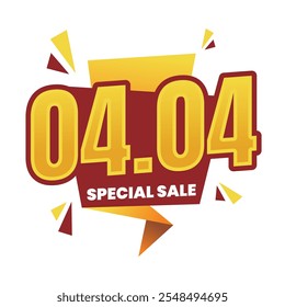 04.04 Special Sale Banner with Bold Typography and Vibrant Geometric Elements