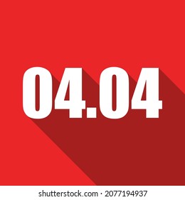 04.04 White numbers on a red background, promotion date 4 month 4