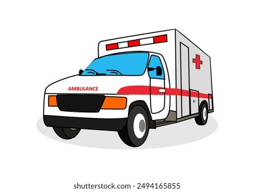 044 Cartoon Car Ambulance Vector Illustration